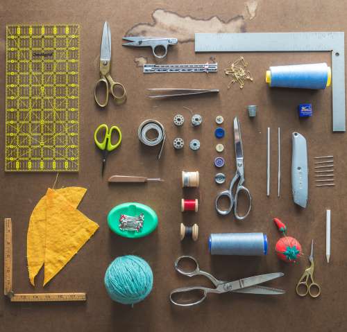 Sewing Tools Knolling Photo