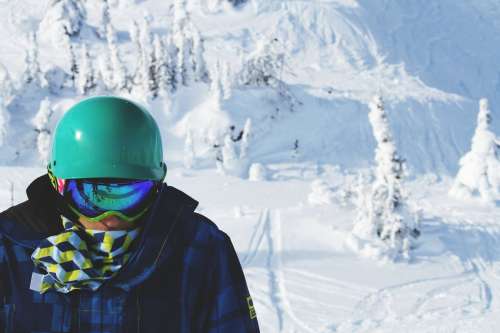 Snow Boarder On Snowy Mountain Photo