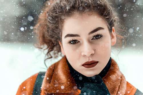 Snowfall On Winter Fashion Photo