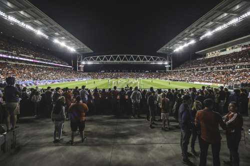 Soccer Stadium At Night Photo