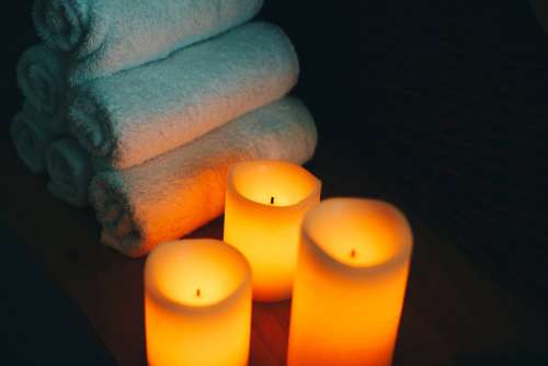 Spa Candles Towels Photo