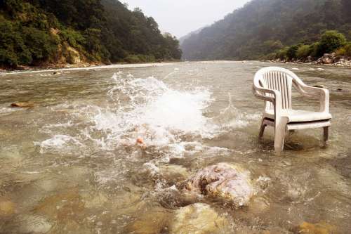 Splashing In cool River Waters Photo