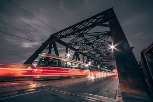 Streetcar At Night Photo