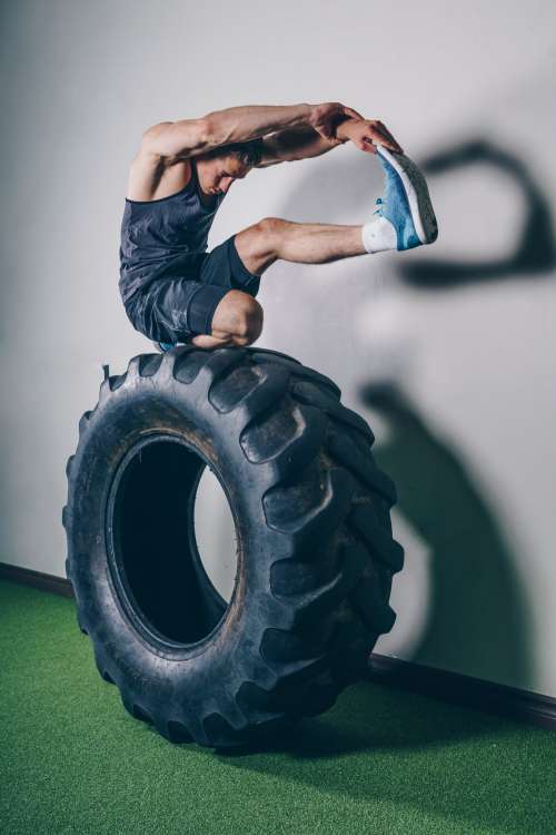 Stretching On Tire Photo