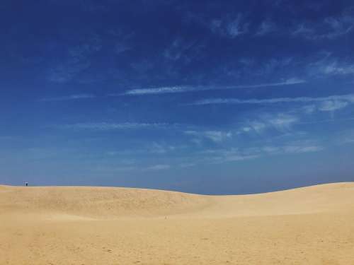 The Blue Sky Meets The Sandy Dunes Photo