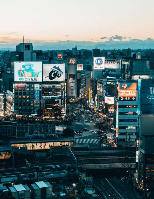 The Urban Landscape Of Tokyo In The Evening Light Photo