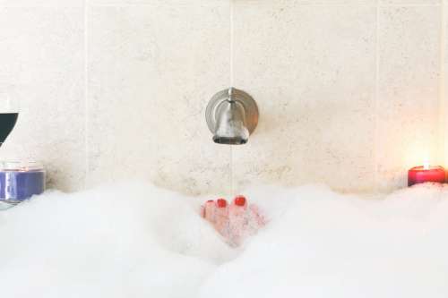 Toes In Bubble Bath Photo