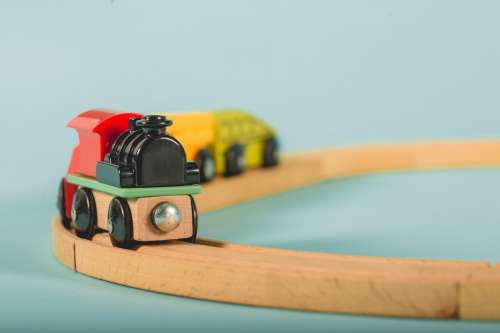 Toy Train On Tracks Photo