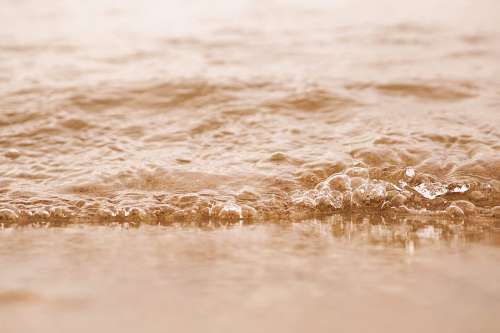 Water Gently Bubbling Onto Beach Photo