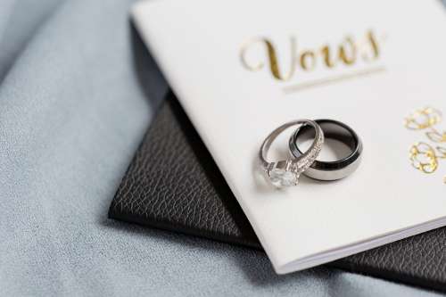 Wedding Vows And Wedding Rings Photo