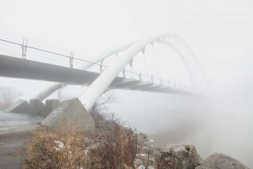 White Bridge In Fog Photo