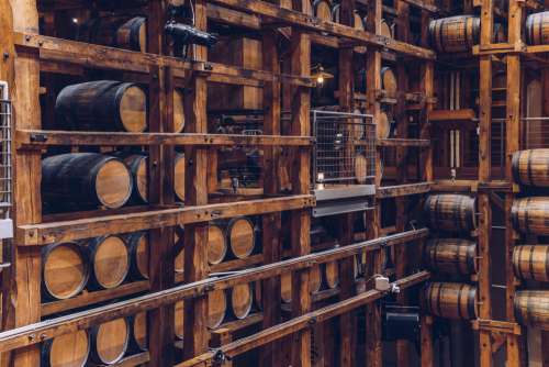 Wine Barrels In Wooden Structure Photo
