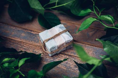 Wrapped Bars Of Soap With Twine Photo