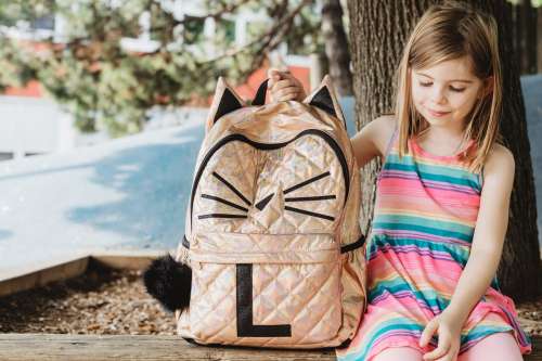 Young Girl With New Backpack For School Photo