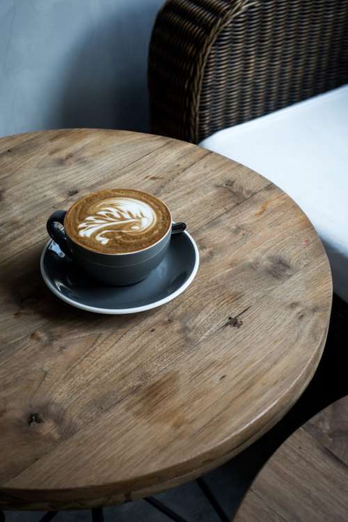 Cappuccino in a cozy coffeeshop