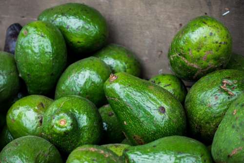 Fresh avocados at a market