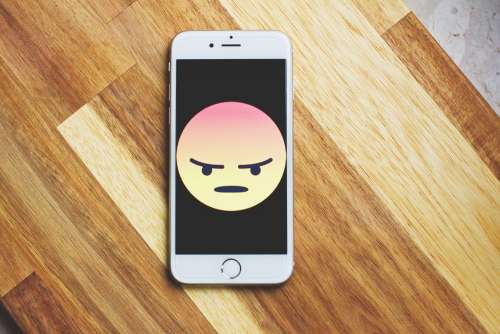 Angry face emoticon on iPhone