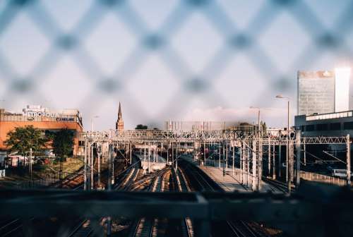 Big city railway station