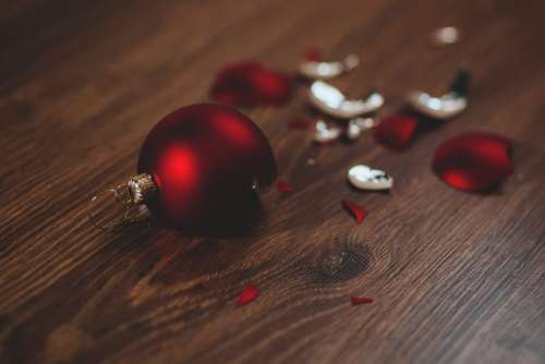 Broken red bauble 2