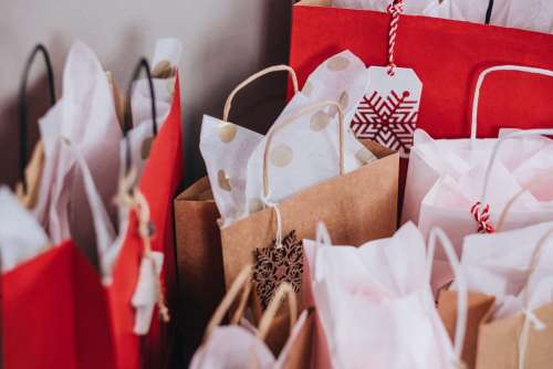 Christmas gifts in bags