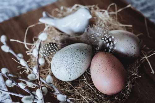 Easter eggs and ceramic bird 2