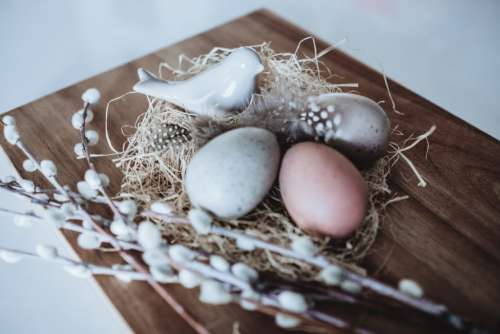 Easter eggs and ceramic bird 3