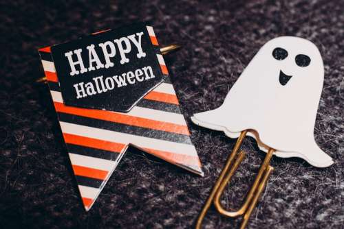 Happy Halloween and a ghost paperclips