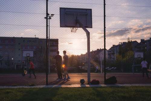 Kids playing basketball