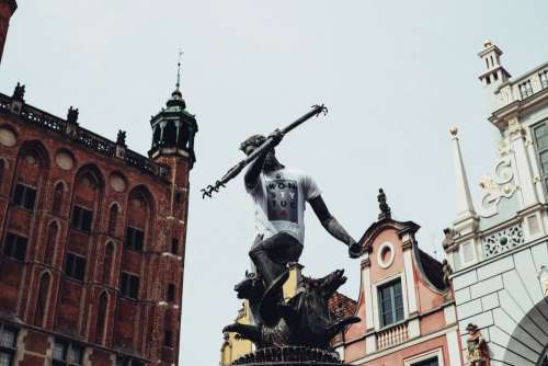 Statue of Neptune in a T-shirt 2