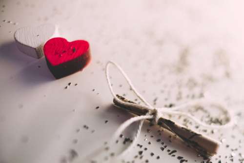 Tiny letter and wooden hearts 2