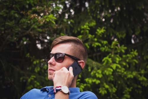 Young man talking on the phone