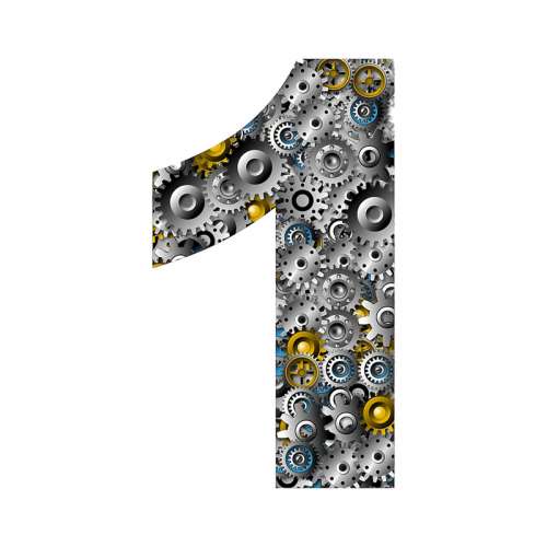 1 number made up of gears free photo