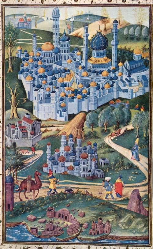 1455 painting of the Holy Land of Jerusalem, Israel free photo