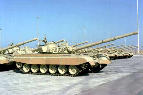 Kuwaiti Armed Forces M-84 main battle tanks during the Gulf War free photo