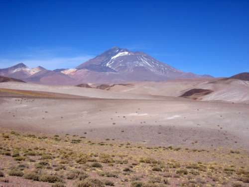 Llullaillaco Volcano landscape in Chile free photo
