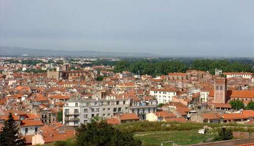 Perpignan seen from the Palace of the Kings of Majorca in France free photo