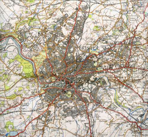 A 1946 map of Bristol in England free photo
