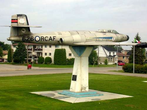 A CF-100 on display at Lee Park in North Bay, Ontario, Canada free photo