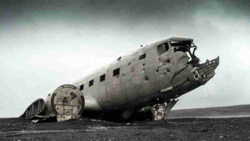 A Crashing airplane on the ground free photo