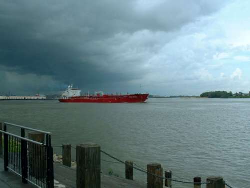 A tanker on the Mississippi River in New Orleans in Louisiana free photo
