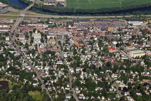Aerial view of downtown Concord, New Hampshire free photo