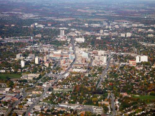 Aerial View of Downtown Kitchener in Ontario, Canada free photo