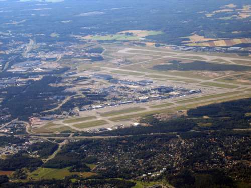Aerial view of Helsinki Airport, in Lentokenttä, Vantaa free photo