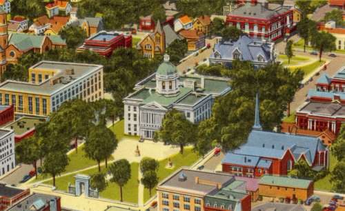 Aerial view of state and city buildings, Concord, New Hampshire free photo