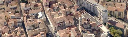 Aerial view of the Duomo and Palazzo Loffredo in Potenza, Italy free photo