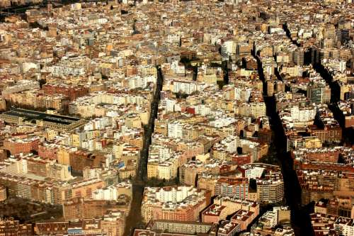 Aerial view of Valencia, Spain free photo