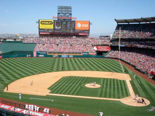 Angel's Stadium Baseball Diamond in Bakersfield, California free photo