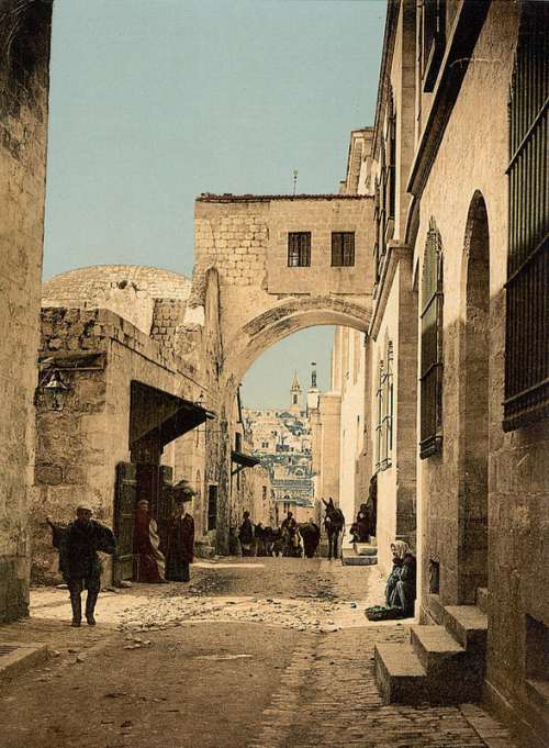 Arch of Ecce Homo around 1900 in Jerusalem, Israel free photo