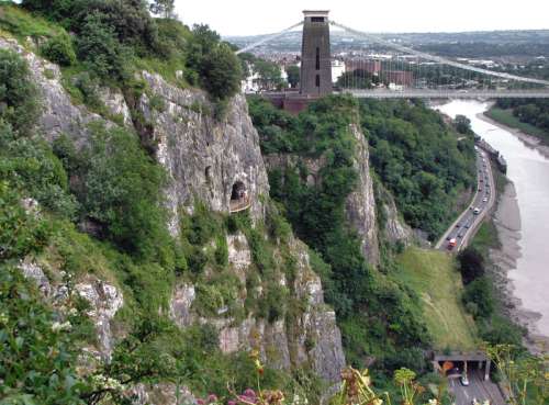 Avon Gorge and Clifton Suspension Bridge near Bristol, England free photo
