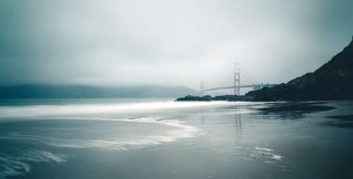 Baker Beach with Golden Gate Bridge in San Francisco, California free photo